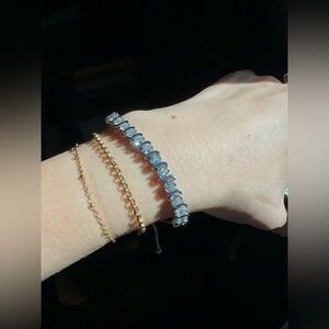 🆕 Jones NY Diamond Tennis Bracelet Fashion Jewelry Sparkly Silver Pull Closure